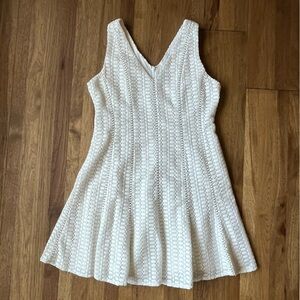 J. Crew White Eyelet Fit and Flare Dress Women’s Sz 14 Cottagecore‎ Coquette